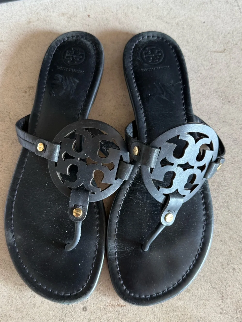 Tory Burch Black Flat Sandals